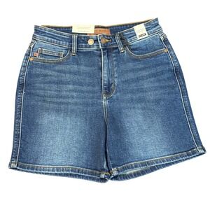Judy Blue Womens Shorts Size M Blue High Waist Dark Wash Denim Stretch New